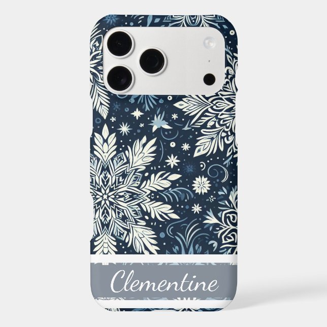 Snowflake Christmas Pattern iPhone Case (Back)