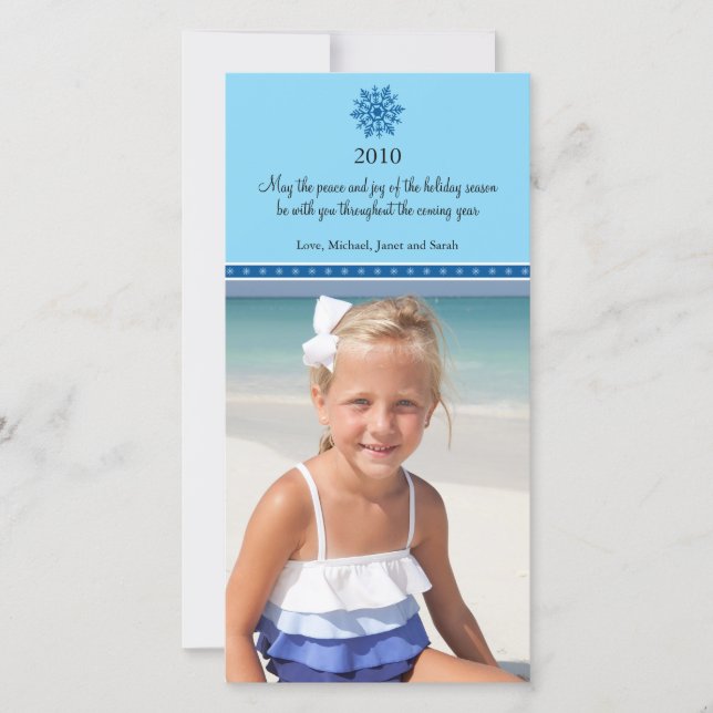 Snowflake Christmas Photo Card (Front)