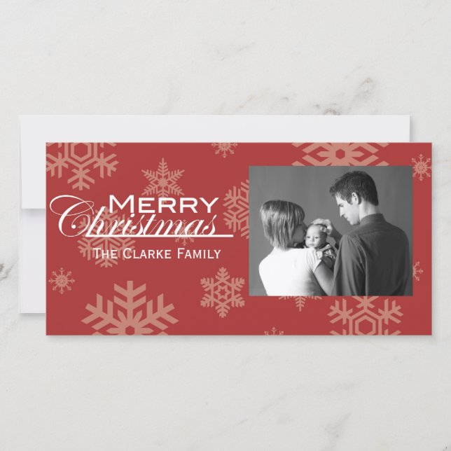 Snowflake Christmas Photo Card (Front)