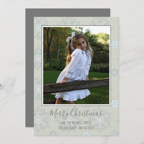 Snowflake Christmas Photo Card Winter 1 Photo