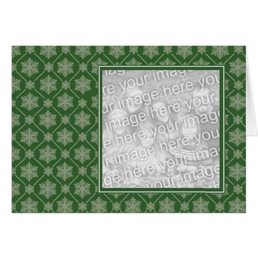 Snowflake Christmas Photo Greeting Cards (Front Horizontal)
