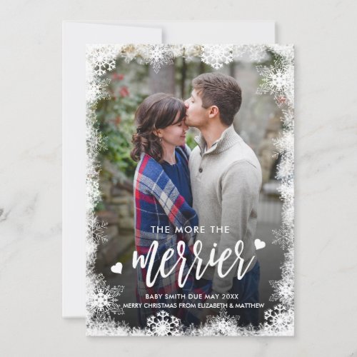 Snowflake Christmas Pregnancy Announcement Cards