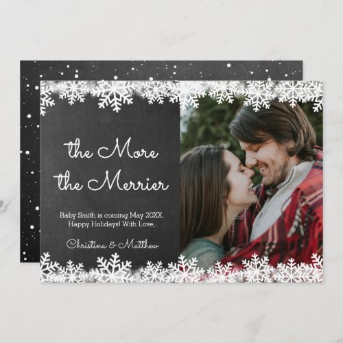 Snowflake Christmas Pregnancy Announcement Cards