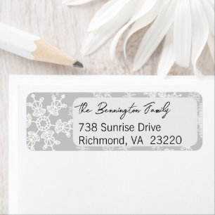 Snowflake Christmas Return Address Label