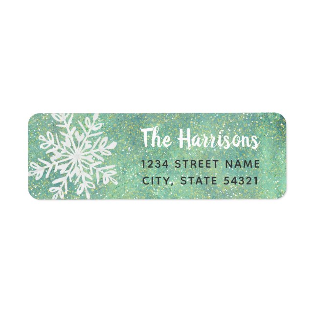 Snowflake Christmas Return Address Label (Front)