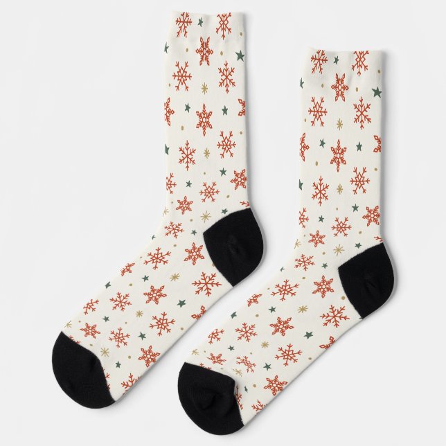 Snowflake Christmas socks (Left)