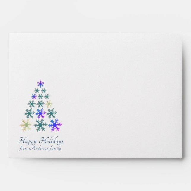 Snowflake Christmas tree Holiday Personalized Envelope (Front)