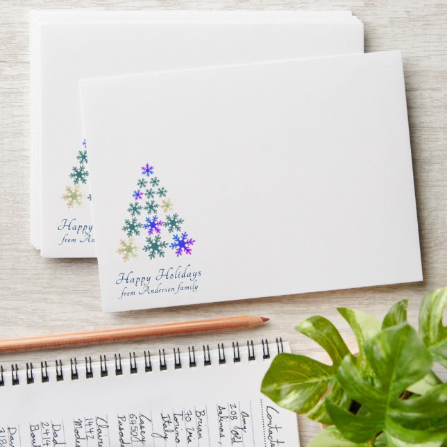 Blue Snowflakes Holiday Stationery Set - 40 Paper Sheets & Envelopes For Christmas Letters