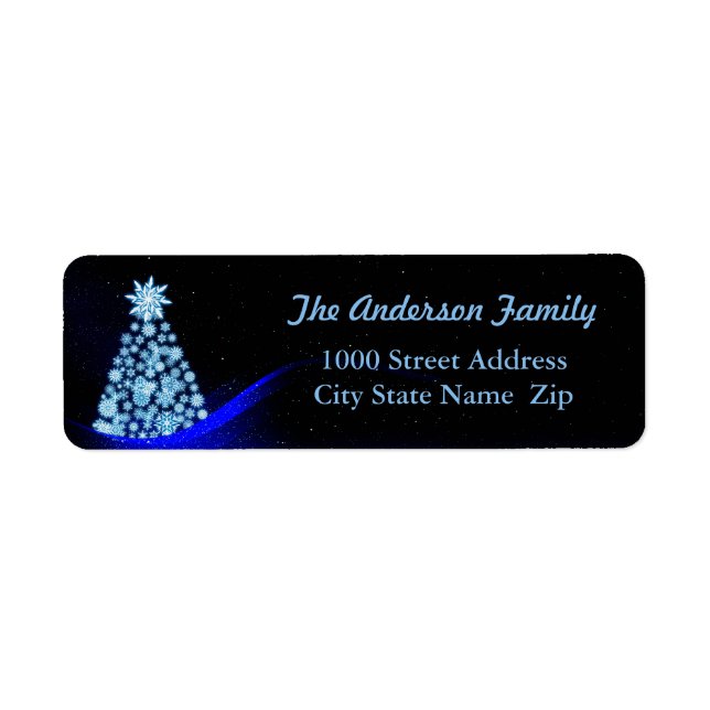 Snowflake Christmas Tree Return Addres Label (Front)
