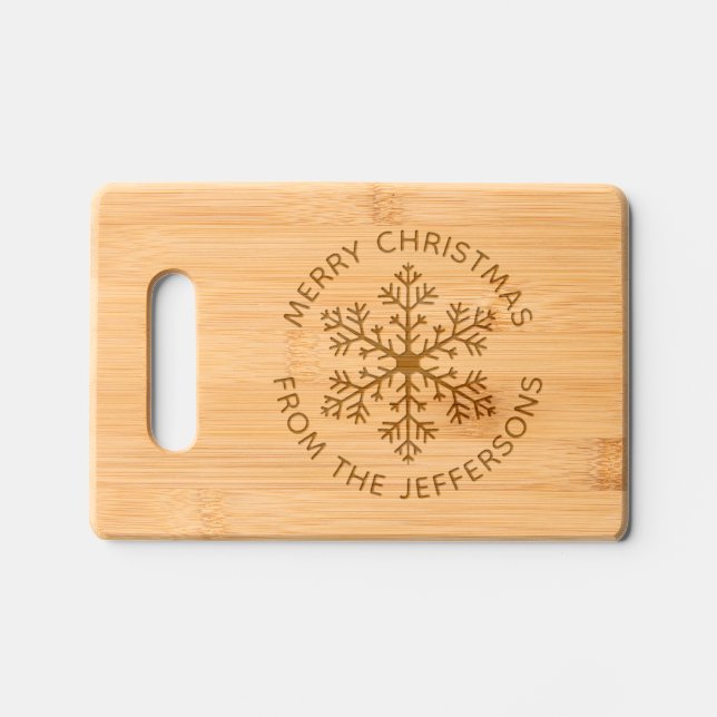 Snowflake Christmas Wooden Cutting Board (Front)