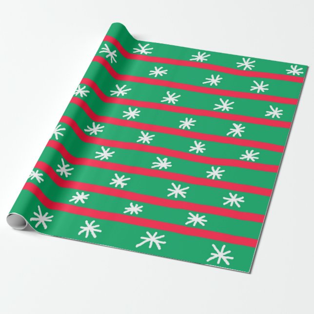 Snowflake Christmas Wrapping Paper (Unrolled)