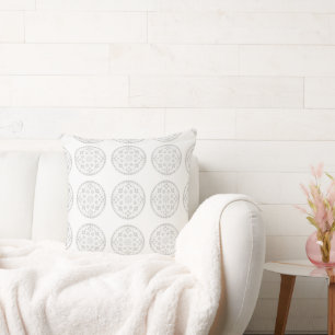 Snowflake Circle Throw Pillow