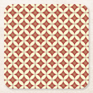 Snowflake Circles-1-COASTER SET Square Paper Coaster