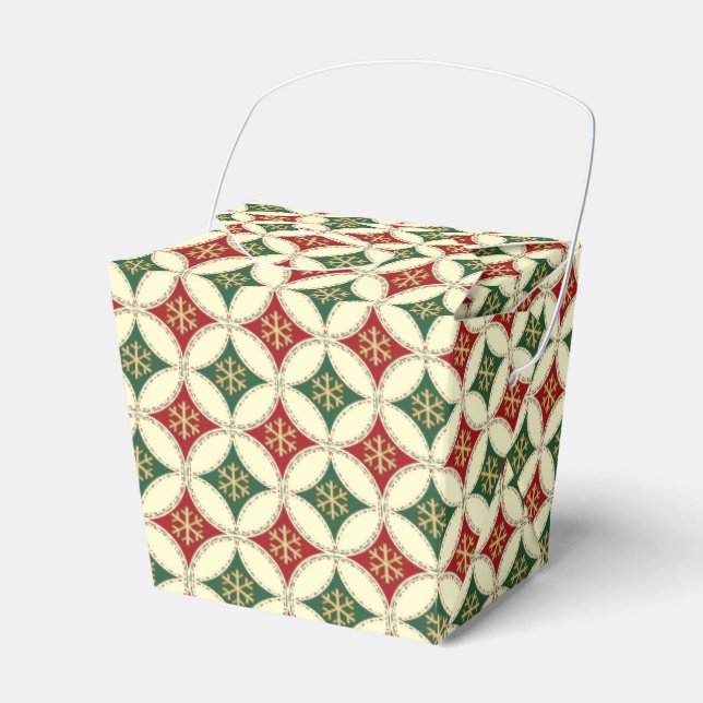 Snowflake Circles-3-PARTY FAVOR BOX,take out Boxes (Front Side)