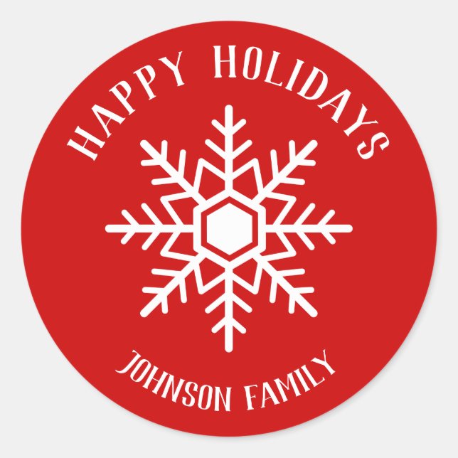 Snowflake Classic Round Sticker (Front)