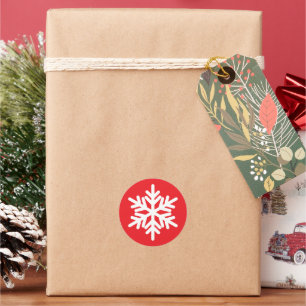snowflake classic round sticker