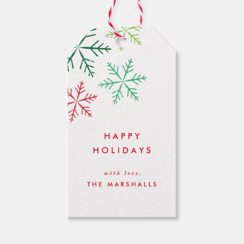 Snowflake Colorful  Holiday Gift Tags