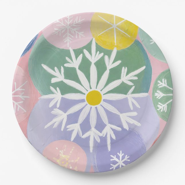 Snowflake Constellations Paper Plates (Front)