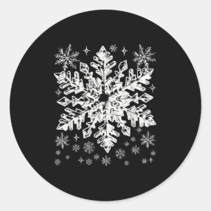 Snowflake Costume Winter Christmas Matching Mens W Classic Round Sticker