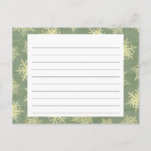 Snowflake Covered Christmas Recipe Card