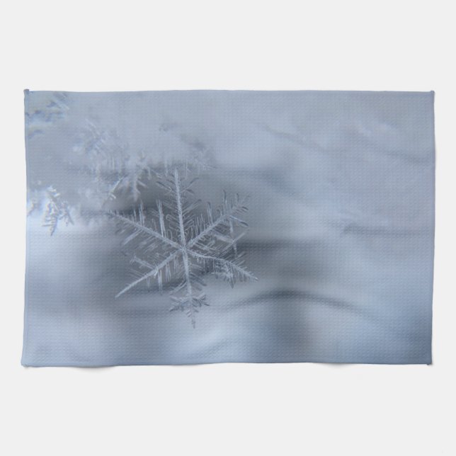 Snowflake Crystals microscopic frost winter dish Kitchen Towel (Horizontal)