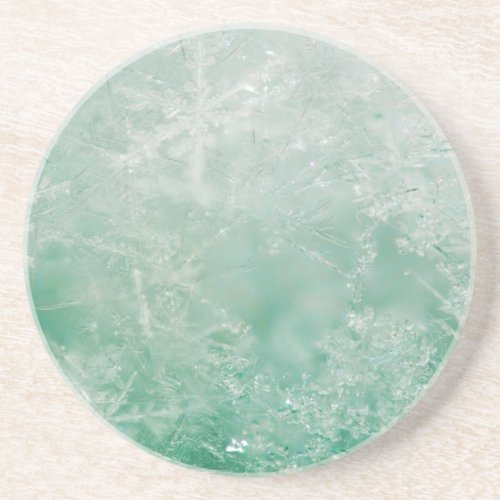 Snowflake Crystals Sandstone Coaster