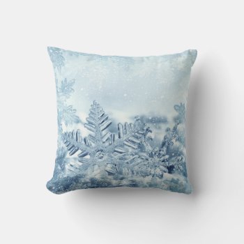 Snowflake Crystals Throw Pillow by FantasyPillows at Zazzle