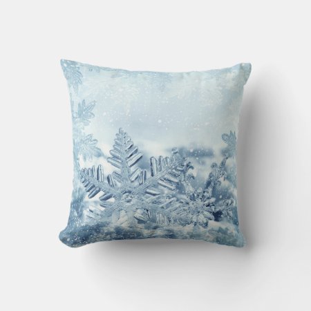 Snowflake Crystals Throw Pillow