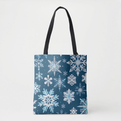 snowflake crystals tote bag