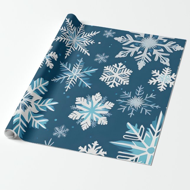 snowflake crystals wrapping paper (Unrolled)