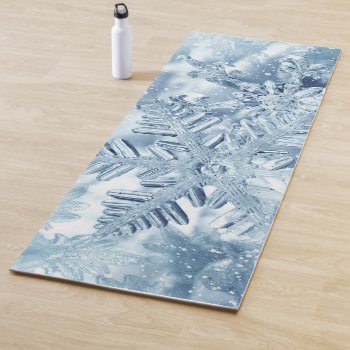 Snowflake Crystals Yoga Mat by FantasyBlankets at Zazzle