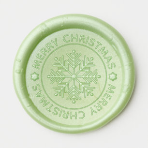 Snowflake Curved Text Merry Christmas Wax Seal Sticker