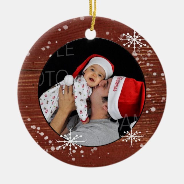 Snowflake Custom Photo Ornament (Front)