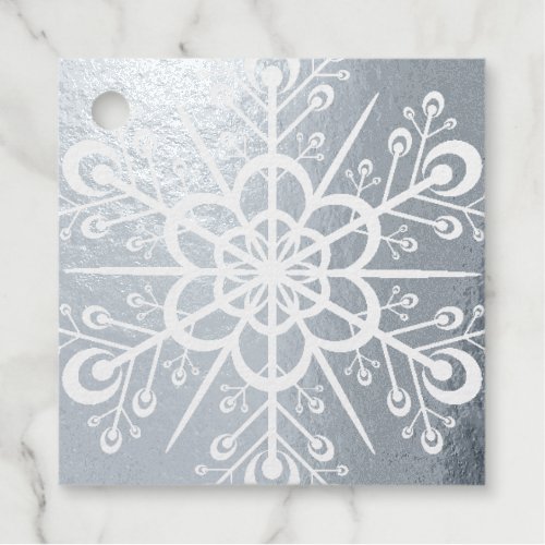 Snowflake Cut Out Custom Real Silver or Gold Foil Foil Favor Tags