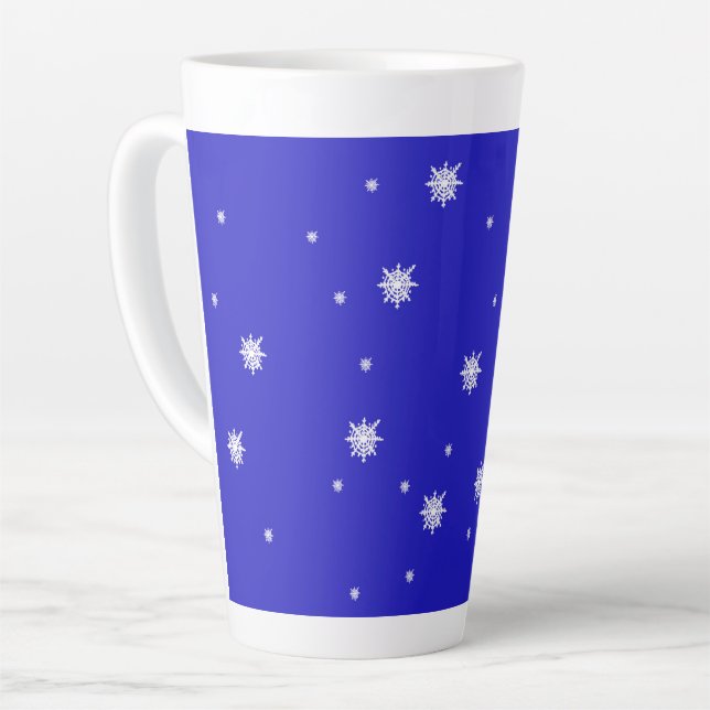 Snowflake Dance Pattern Latte Mug (Left Angle)