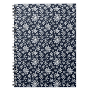 Snowflake Dark Winter Background Cozy Holiday Notebook