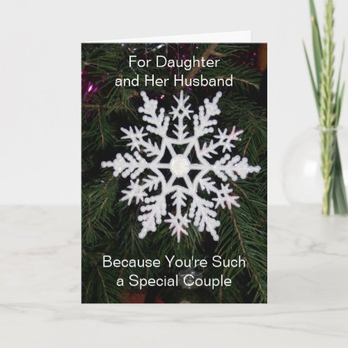 Snowflake Daughter And Husband Christmas Holiday Card