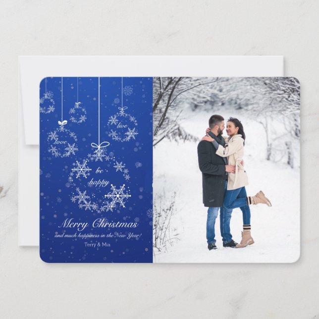 Snowflake Decorations Photo Holiday Card (Front)