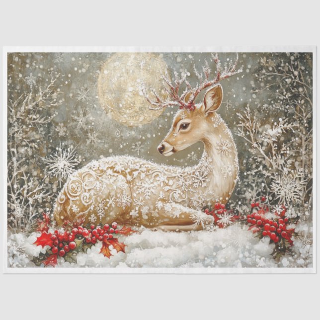 Snowflake Deer Tissue Paper (Front)