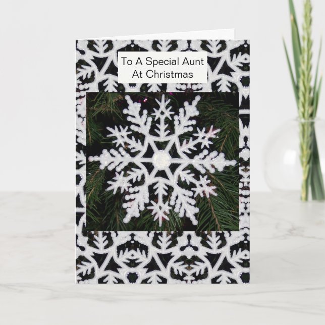 Snowflake Design Aunt Christmas Card (Front)