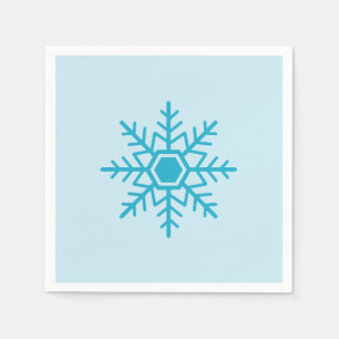 Snowflake Design Blue Napkins
