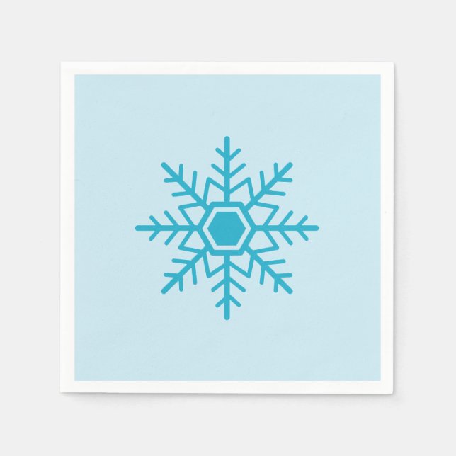 Snowflake Design Blue Napkins (Front)
