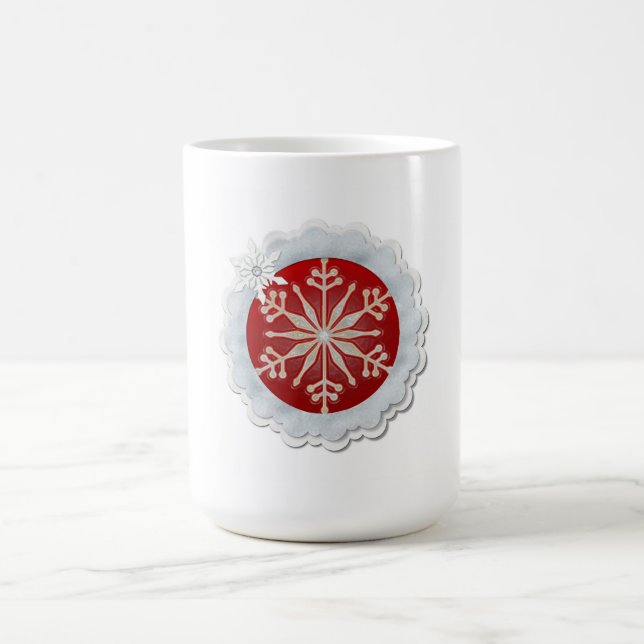 Snowflake Design Customizable Christmas Coffee Mug (Center)