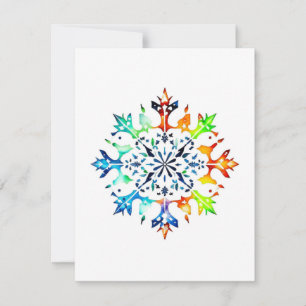 Snowflake Design D - Pen & Ink Holiday Card