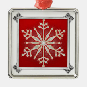 Snowflake Design Metal Ornament