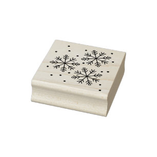 Snowflake Design Rubber Stamp