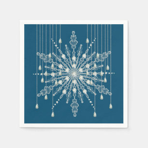 Snowflake diamond elegant winter blue gray napkins