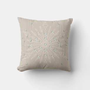 Snowflake diamond elegant winter teal cream throw pillow