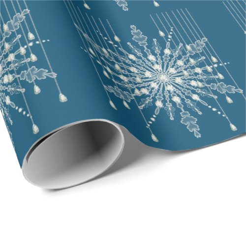 Snowflake diamond sparkle elegant winter wrapping paper