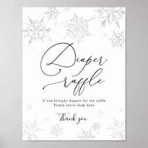 Snowflake Diaper Raffle Sign